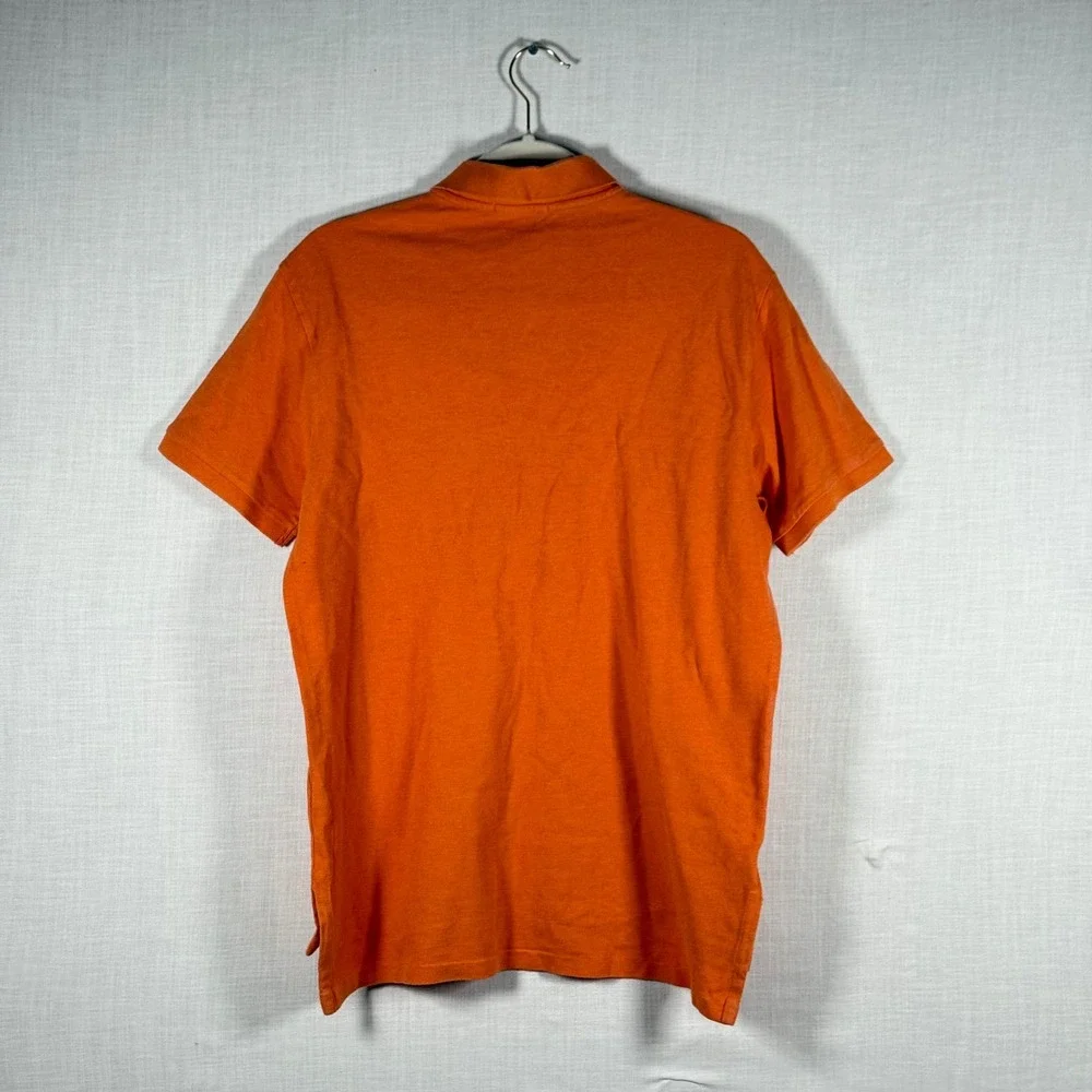 Polo Ralph Lauren Polo Shirt Mens L Orange Custom Fit Short Sleeve Pony Logo